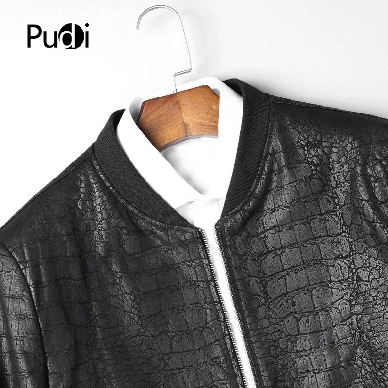 PUDI MT833 мужские Новые Модные Куртки из натуральной овечьей кожи с воротником Осень Зима Повседневная Верхняя одежда
