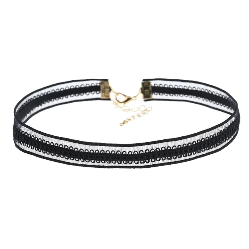 6 шт./компл. черные бархатные Чокеры для женщин европейская татуировка кружевное