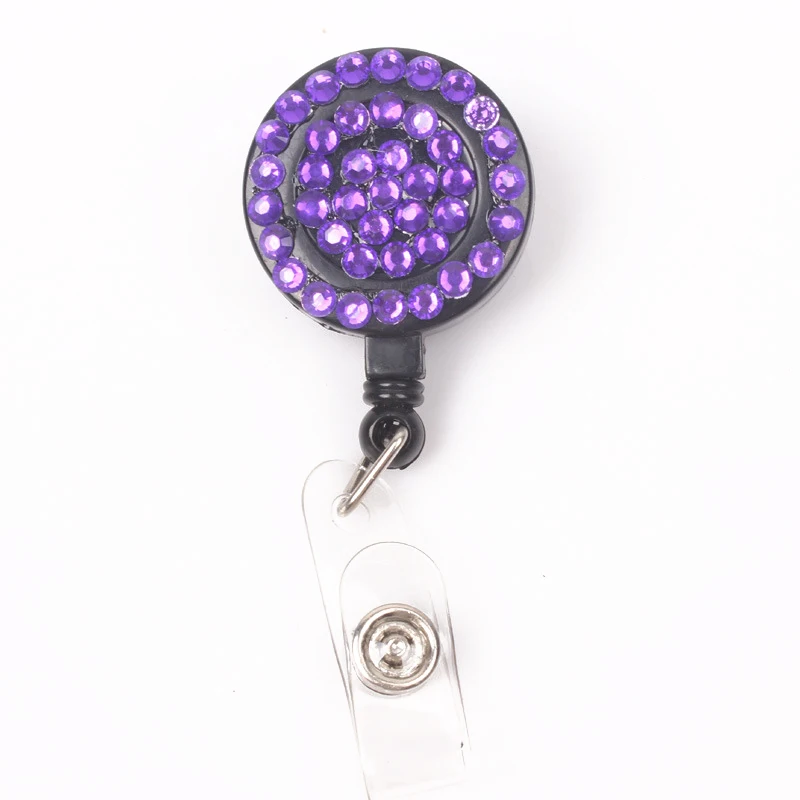 Plastic Retractable Badge Reel ID Card Holder Stationary Pull Key Name Tag Holders Round Translucent Buckle|Бейджи и аксессуары| |