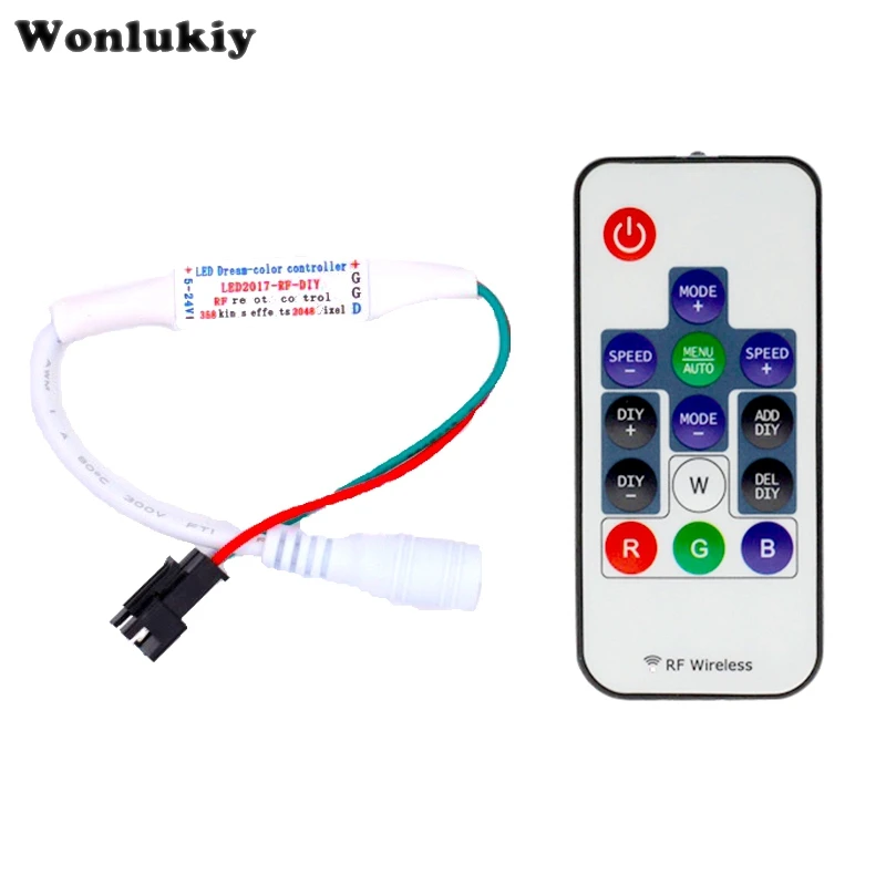 14 клавиш Dream Color контроллер DC5V 24V LED 2017 RF DIY пульт дистанционного управления 358 видов