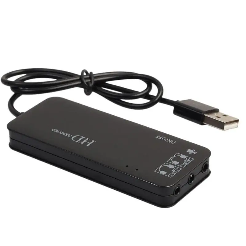 3 Порты и разъёмы usb-хаб с внешними 7,1 канал звуковой карты гарнитура микрофон адаптер usb-хаб 2,0 для портативных ПК компьютер
