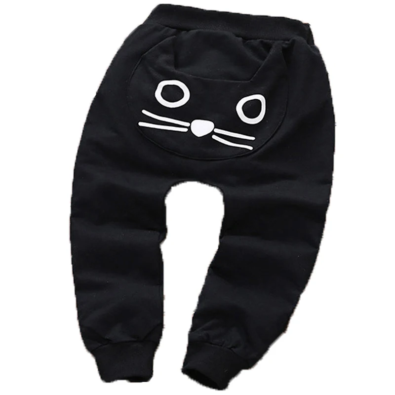 Шаровары с рисунком кота для маленьких мальчиков и девочек весенне-осенние