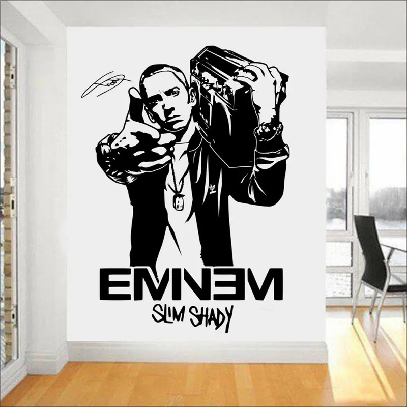 Настенная Наклейка рэпер Eminem со звездами съемные интерьерные наклейки для