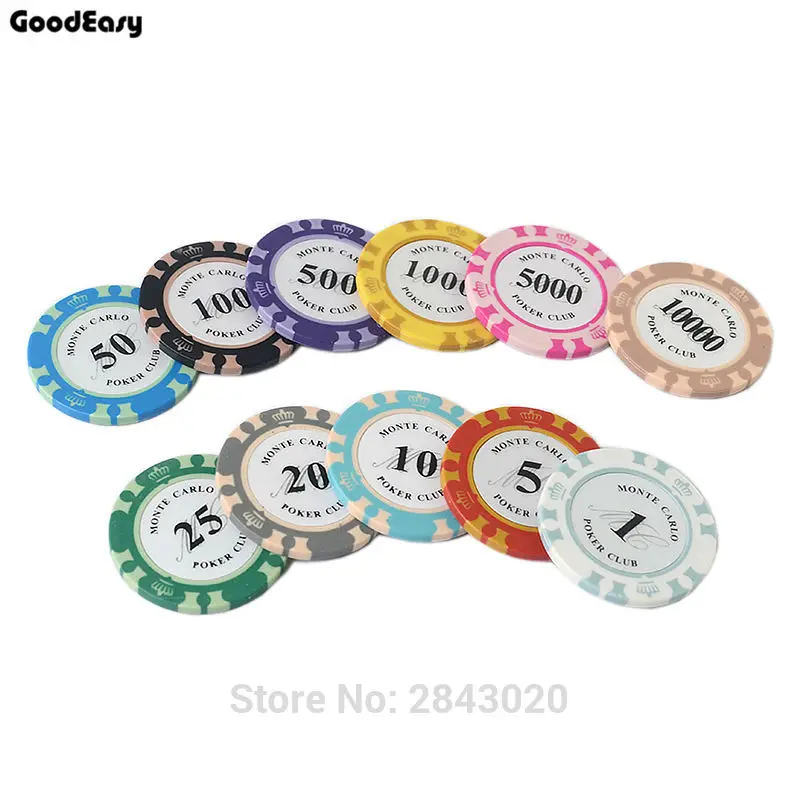 200/300/400/500 шт./компл. Корона покер чип глины Casino Chips в форме фишек Казино Техасский