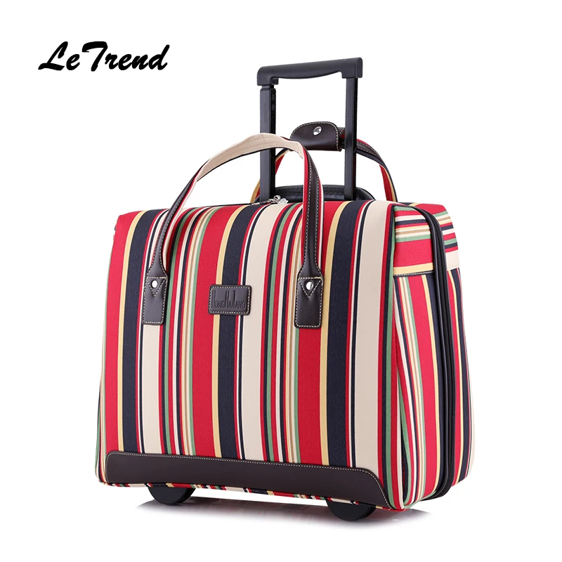Comprar Letrend-Bolso De Viaje Ultraligero Oxford Para Mujer, Equipaje Rodante, Ruedas De Ordenador, 18 Pulgadas, Para Maletero