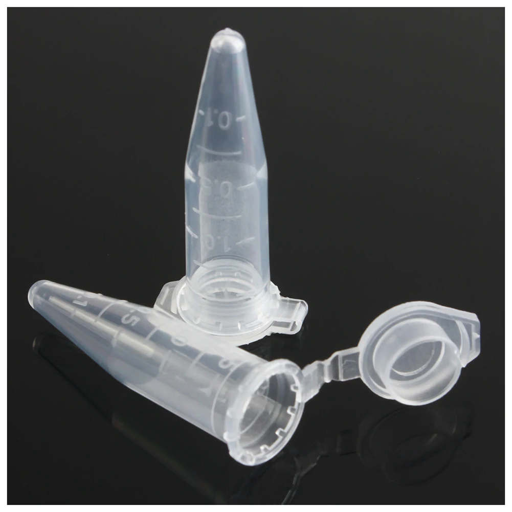 

100PCS 1.5ml Lab Mini Plastic Test Tube Centrifuge Vial Snap Cap 42x11mm Clear