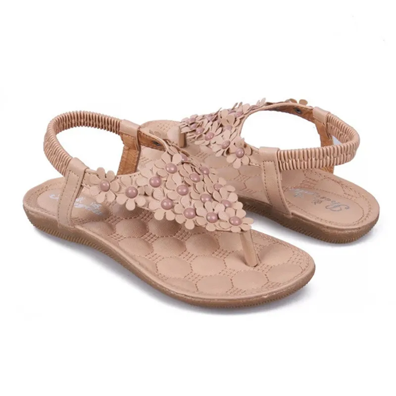 2018 г. романтические женские Вьетнамки с цветочным принтом эластичные удобные