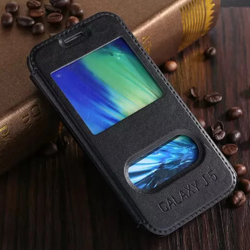 Флип кейс с окошком для Samsung Galaxy A3 A5 J5 2015 2016 J3 Роскошный чехол телефона|case for samsung