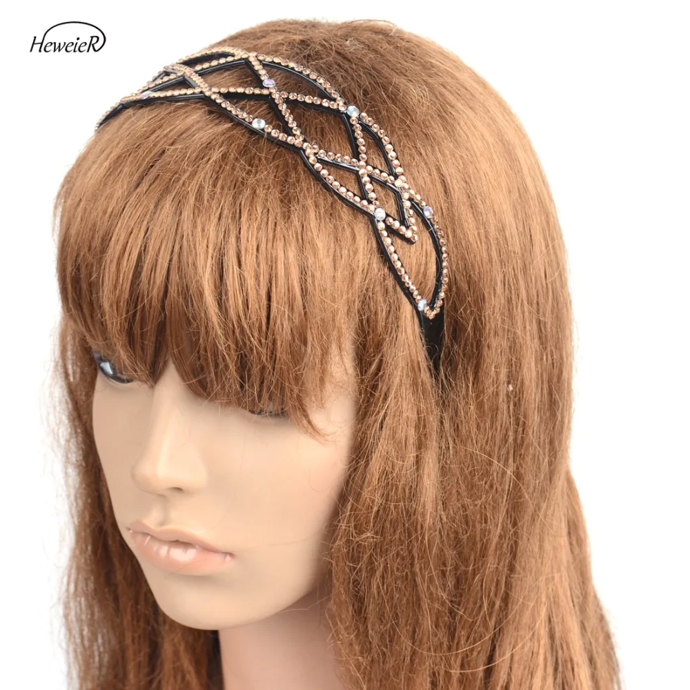 

Women Ladies Girls Hollow Plastic Crystal Rhinestones Hairbands Headband Headwear Hair Head Bands Hoop Clips Hairpieces