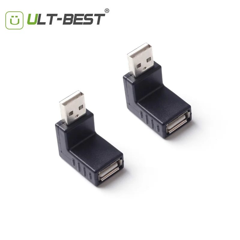 

Ult-best 100 шт. оптовая продажа 90 градусов USB 2,0 A штекер-гнездо угловой адаптер USB 2,0 разъем AM/AF для ноутбука ПК компьютера