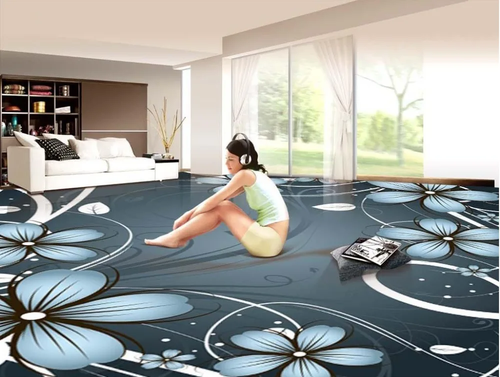 3D stereoscopic pattern plants Floor wallpaper 3d for bathrooms Custom Photo self-adhesive floor waterproof | Обустройство дома