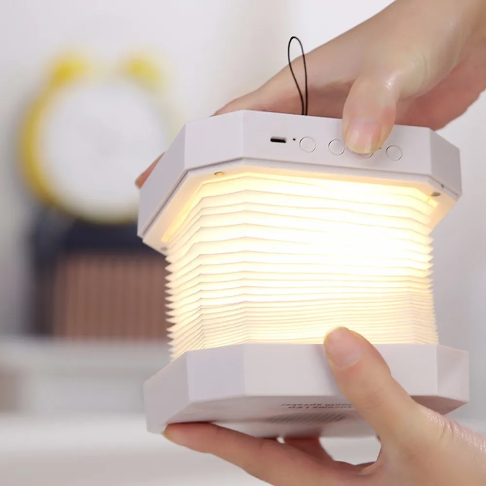Складная книга лампа светодиодный настольный светильник Bluetooth Динамик Складной