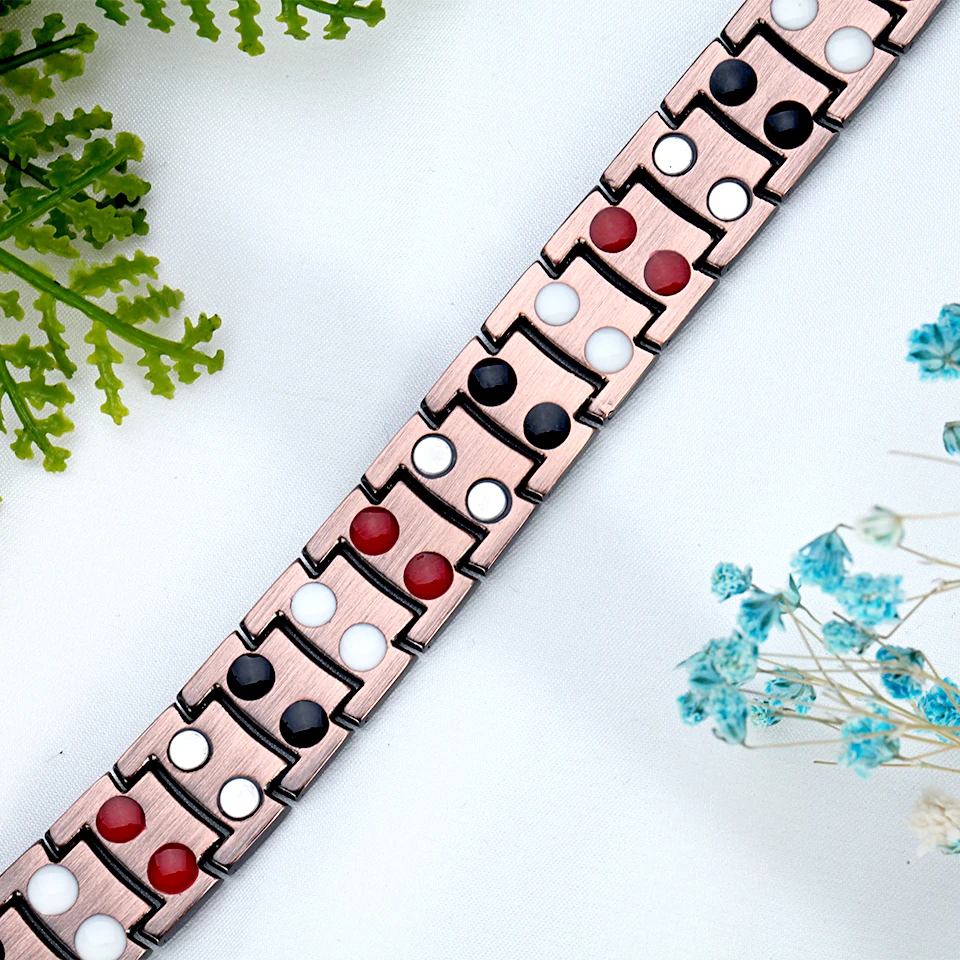 Мужской браслет RainSo двойной ряд магнитный пихта отрицательный ион германий