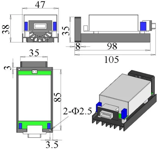DIY 445 450nm 2 Вт 2000 МВт синий лазерный модуль высокой мощности фокус для ЧПУ Резка