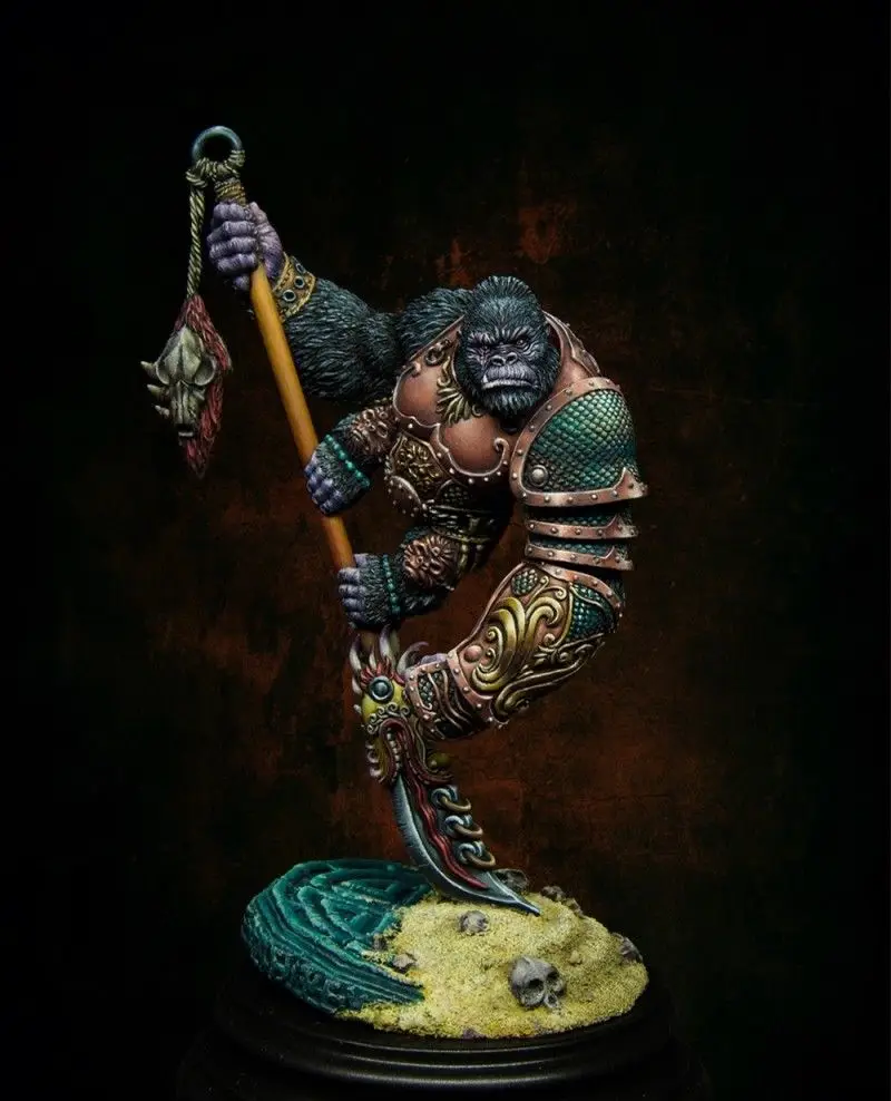 Неокрашенный набор 1/18 дюймов 90 мм Warlord Kong Warrior Gorilla каучуковая фигурка миниатюрный