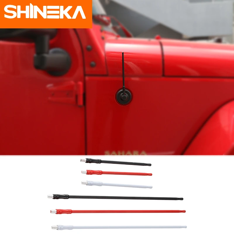 

SHINEKA Aerials for Jeep Wrangler JL Accessories 2018-2007 JK 17cm 33cm Universial Replacement Metal Radio Antenna For Wrangler