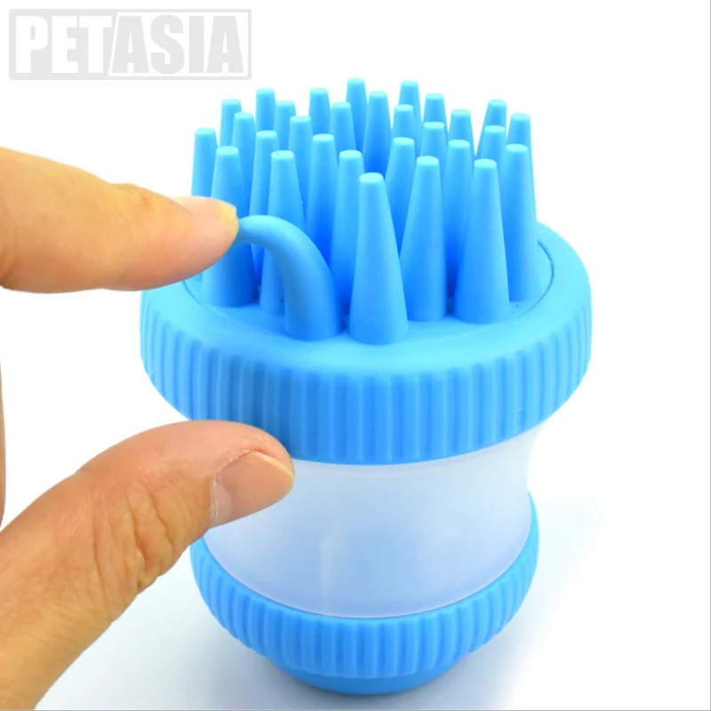 PETASIA Pet Bath Brush Clean Massage Comb Silicone Pet Supplies Bathing Cat Dog Foam Brush For Small Big Dogs Grooming Comb
