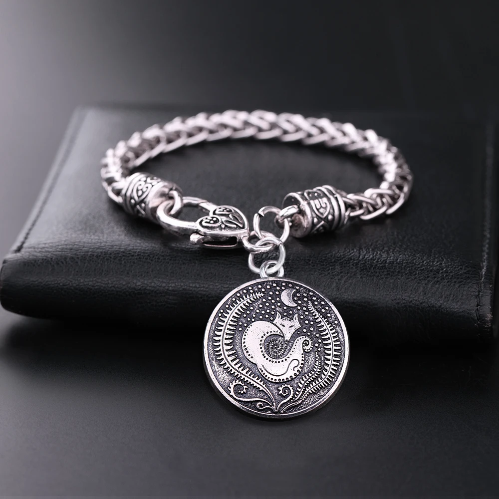 Браслет Teamer Viking лиса Triquetra Fenrir браслеты с подвесками в виде животных мужские