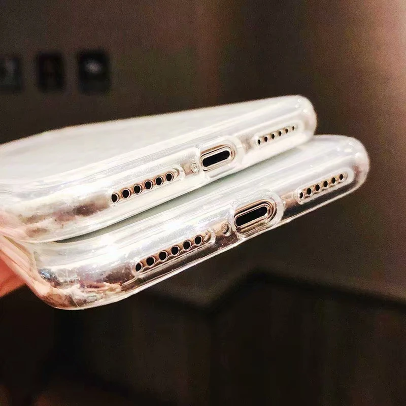 HOTR Glass Transparent Back Case for iphone XS MAX X XR Xs Ultra Slim Thin 6 6s 7 8 plus Independent Key Design |