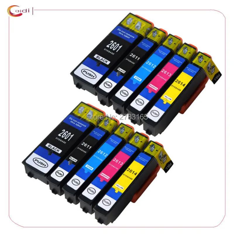 

10 PCS compatible Ink Cartridge t2601 for Epson Premium XP-510 XP-610 XP-615 XP-810 Printer inkjet Cartridge 26XL