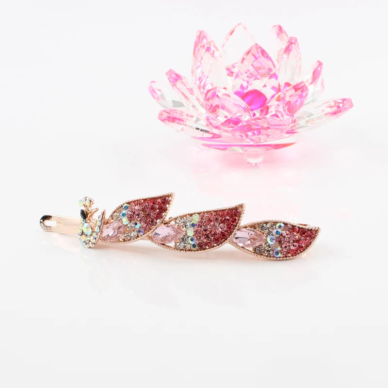 Заколка для волос женская бижутерия павлин птица брендовые аксессуары Стразы