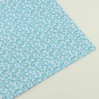 new arrivals light blue cotton fabrics lovely white flowers and green leaves design charm packs patchwork tissue cloth plain