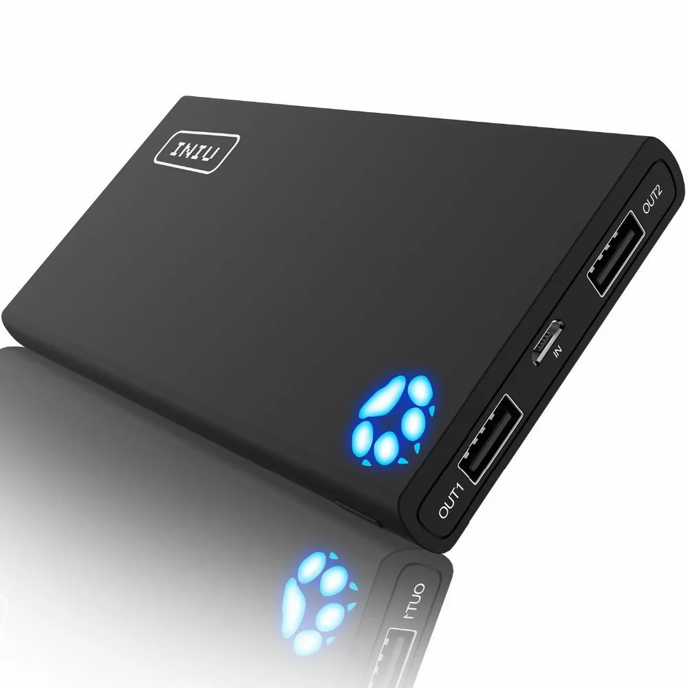 INIU 10000 мАч а внешний аккумулятор, два USB, портативное зарядное устройство, внешний аккумулятор для iPhone Xiaomi Mi телефона, внешний аккумулятор