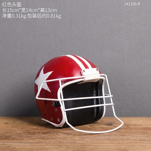 Classic Vintage Resin Home Decorative Phonograph Sewing Machine Radio Camera Fan and Vintage Telephone Bar Cafe Restaurant Craft - Цвет: 13CM helmet