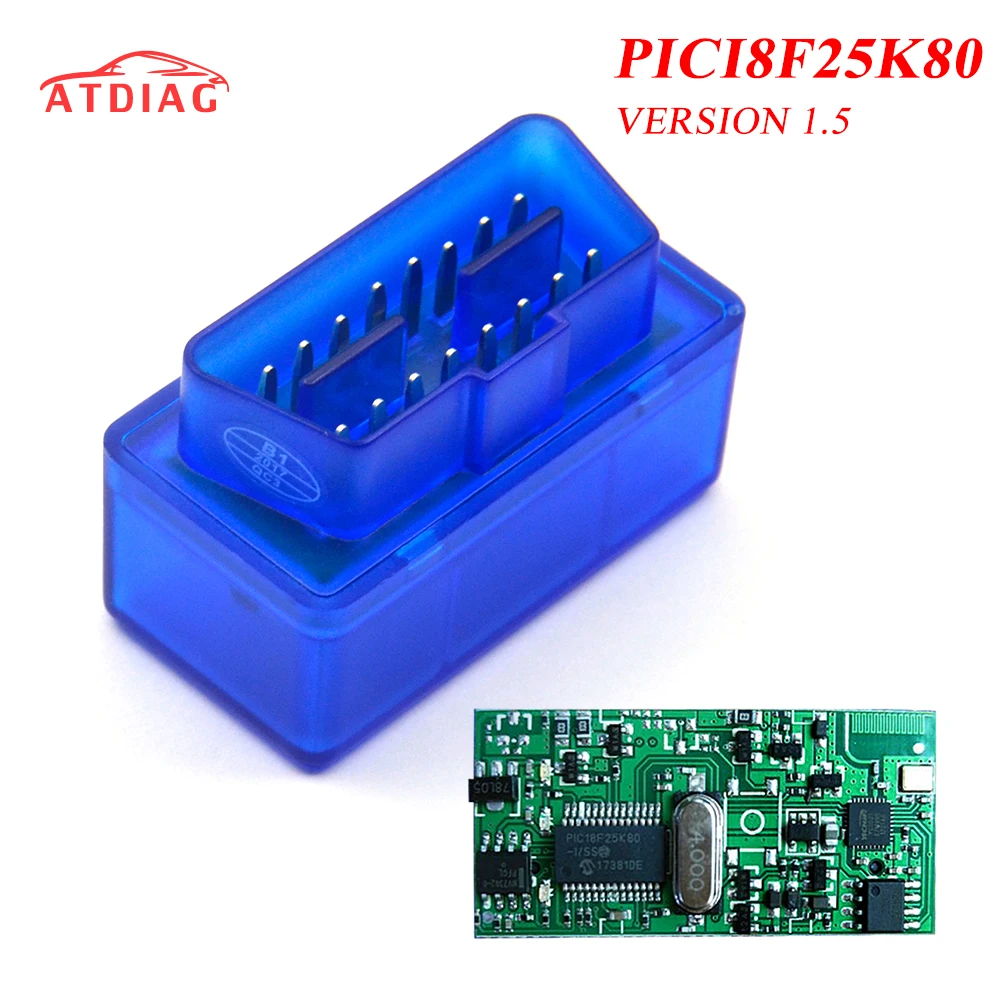 Аппаратное обеспечение V1.5 чип PIC18F25K80 ELM327 Bluetooth V1.5 автоматический считыватель кодов Супер Мини ELM 327 работает на Android Symbian FW V1.5 лучший
