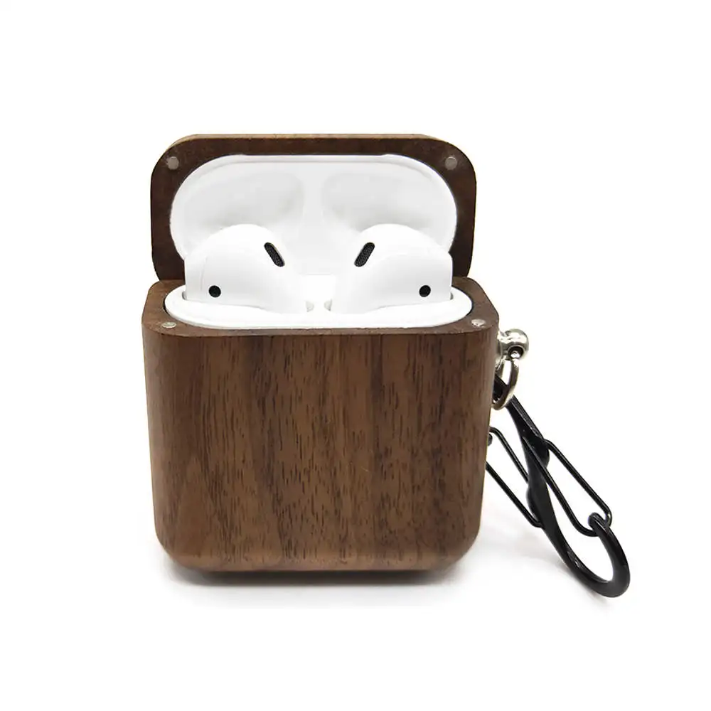 black Настоящие деревянные чехлы Чехол для Airpods TWS Bluetooth i10 i12 чехол деревянный ящик пыленепроницаемый натуральный чехол ручной работы для Apple Airpods - Цвет: black