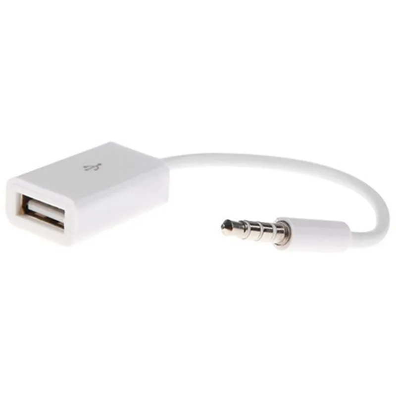 Штекер 3 5 мм AUX аудио разъем к USB 2 0 Женский Кабель-конвертер для автомобиля MP3
