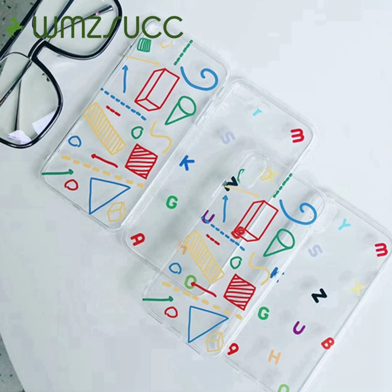 WMZSUCC английский письмо Математика геометрический ультра тонкий прозрачный чехол