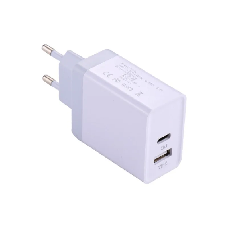 Зарядное устройство сетевое с 2 портами USB Type-C и поддержкой быстрой зарядки 30 Вт |
