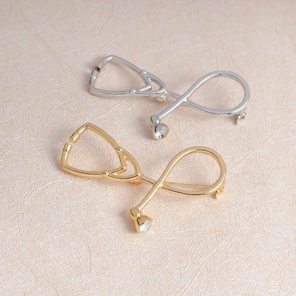 Брошь в виде стетоскопа модный медицинский ювелирный стетоскоп булавка для