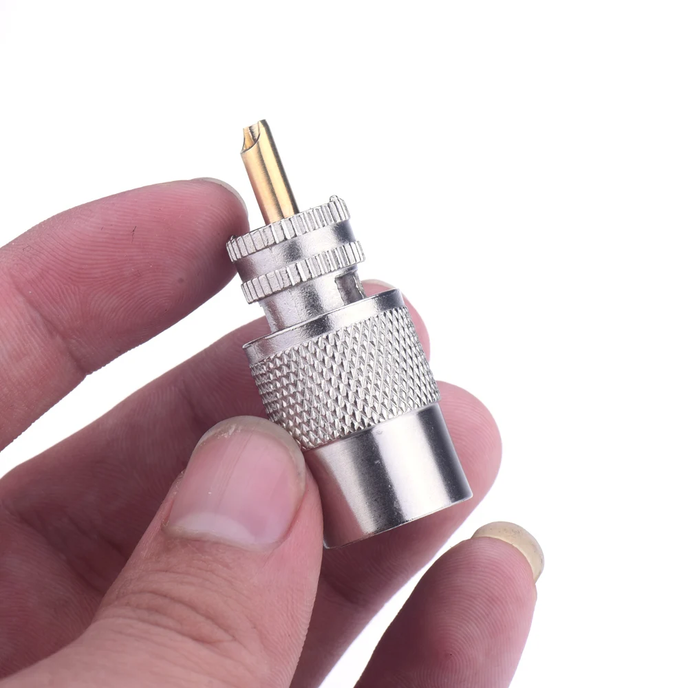 Новинка 1 шт. мужской радиочастотный коаксиальный разъем из латуни и никеля UHF