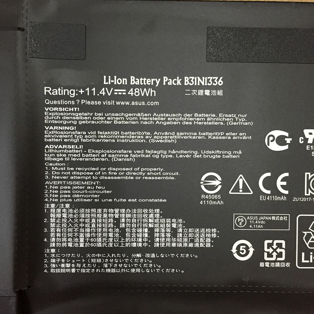 11 4 в 48WH B31N1336 новый оригинальный аккумулятор для ноутбука ASUS C31-S551 R553L/R553LN/R553