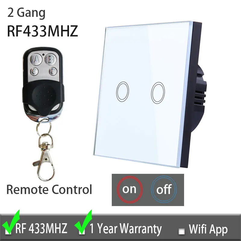 2 gang set B rf Сенсорный переключатель Vhome, EV1527 433 МГц панель сенсорного переключателя для умного дома, стандарт ЕС/Великобритании, Wi-Fi управление, приложение Ewelink, умная настенная панель - Цвет: 2 gang set B rf