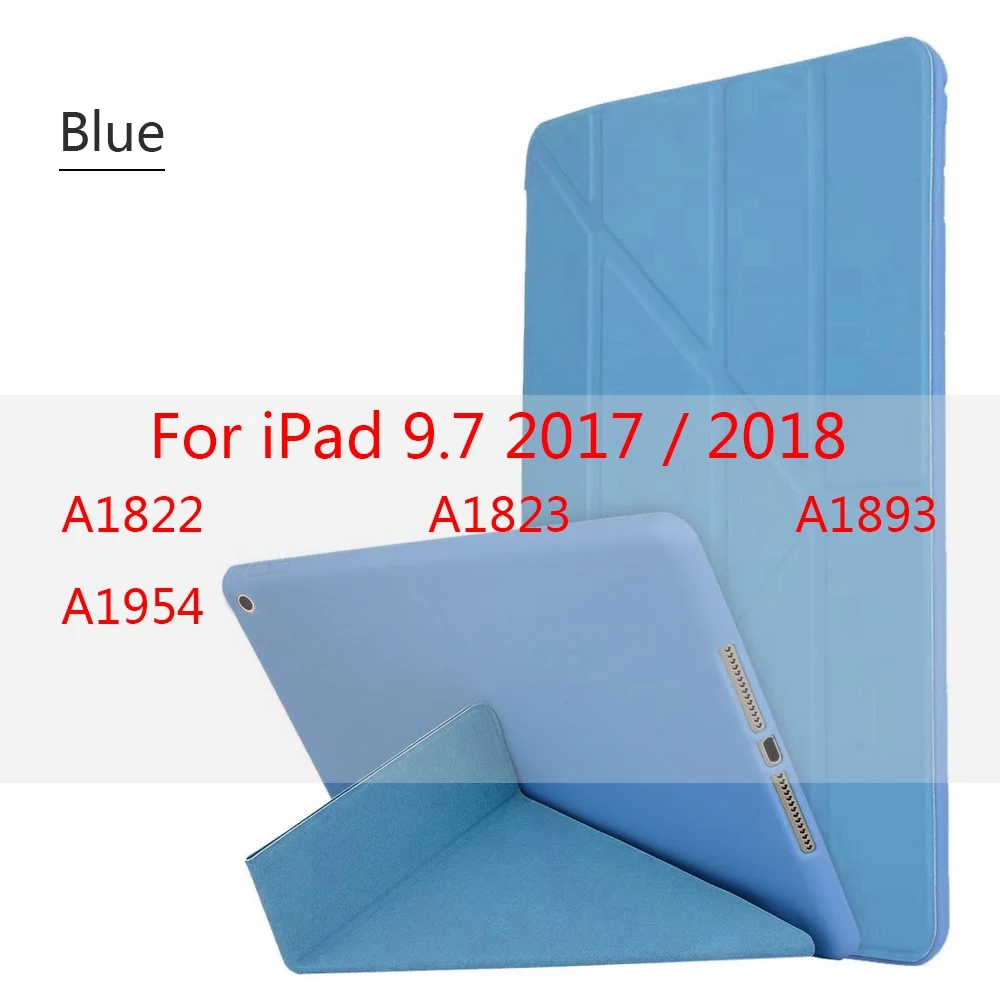 Для ipad чехол Роскошный чехол для ipad Air 2 1 5 6 чехол силиконовый Пробуждение Авто Режим сна кожаный для ipad 9,7 чехол s 6 - Цвет: Blue Air 1 2 9.7