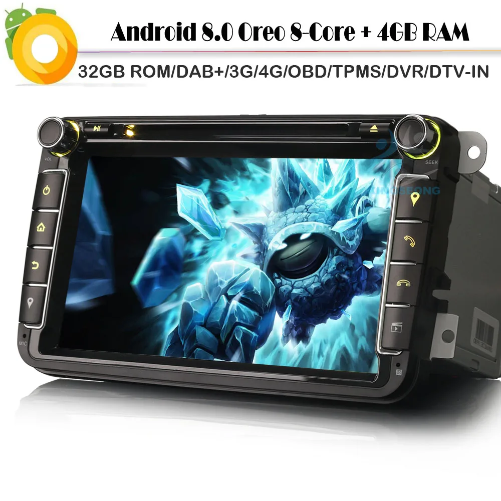 Восьмиядерный Android 8 0 Авторадио DAB + Автомобильный GPS навигационный плеер для VW Passat