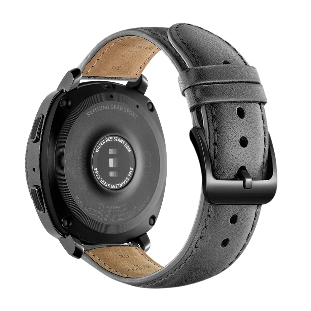 AMAZFEEL 20 мм спортивный ремешок из натуральной кожи для Samsung Gear Sport S4 S 4 Классический