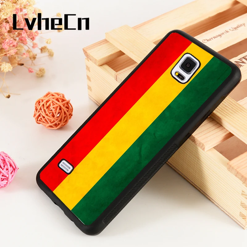 LvheCn S3 S4 S5 чехлы для телефонов samsung Galaxy S6 S7 S8 S9 egde plus Note 4 5 8 9 силиконовые регги раста флаг ямайский крутой
