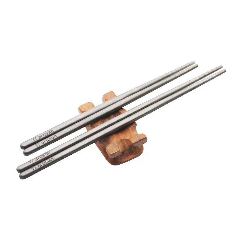 Пустотелые квадратные палочки Tiartisan китайские сверхлегкие для еды из титана