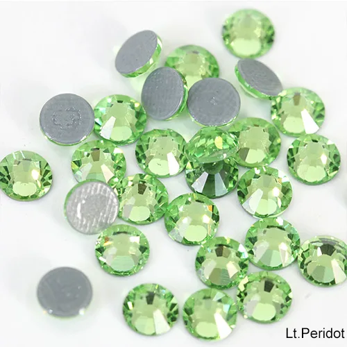 lt peridot 41 цвет 5 размеров высокое качество кристалл AB Горячая фиксация стразы стекло страз железо на белом горячей фиксации Стразы для DIY одежды B0890 - Цвет: lt peridot