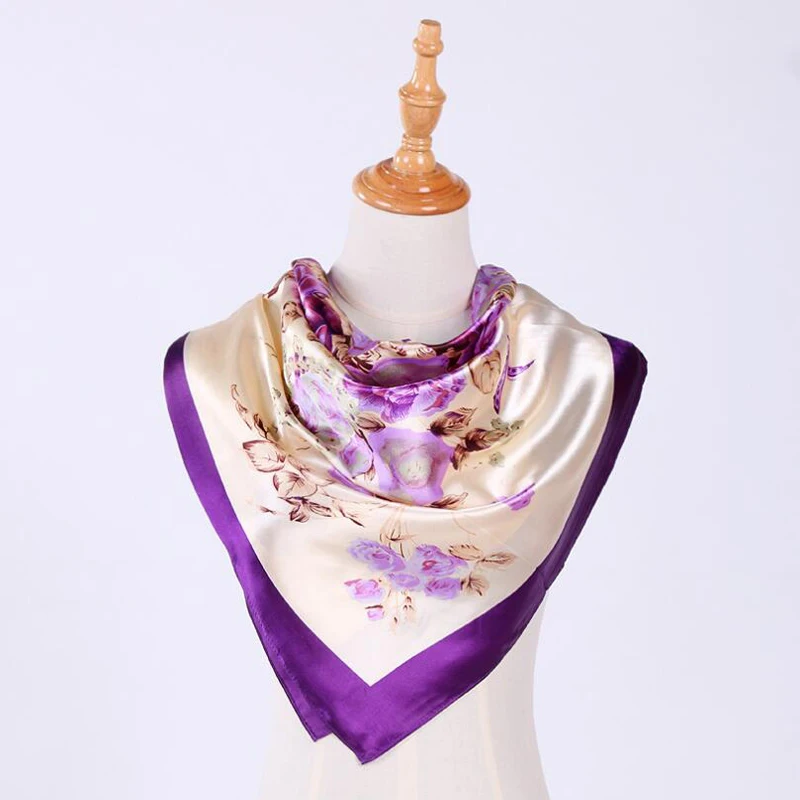 Женский жаккардовый удобный платок из искусственного шелка с принтом женский