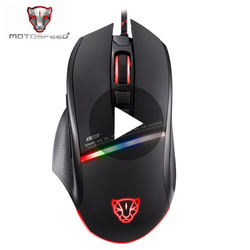 Motospeed V10 оптический эргономический игровой мышь игровая Проводная с подсветкой RGB