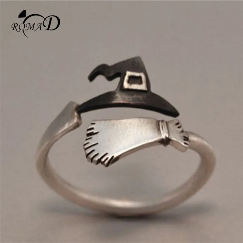 ROMAD кольцо для шляпы ведьмы женщин Хэллоуин Открытое призрак метла палец косплей