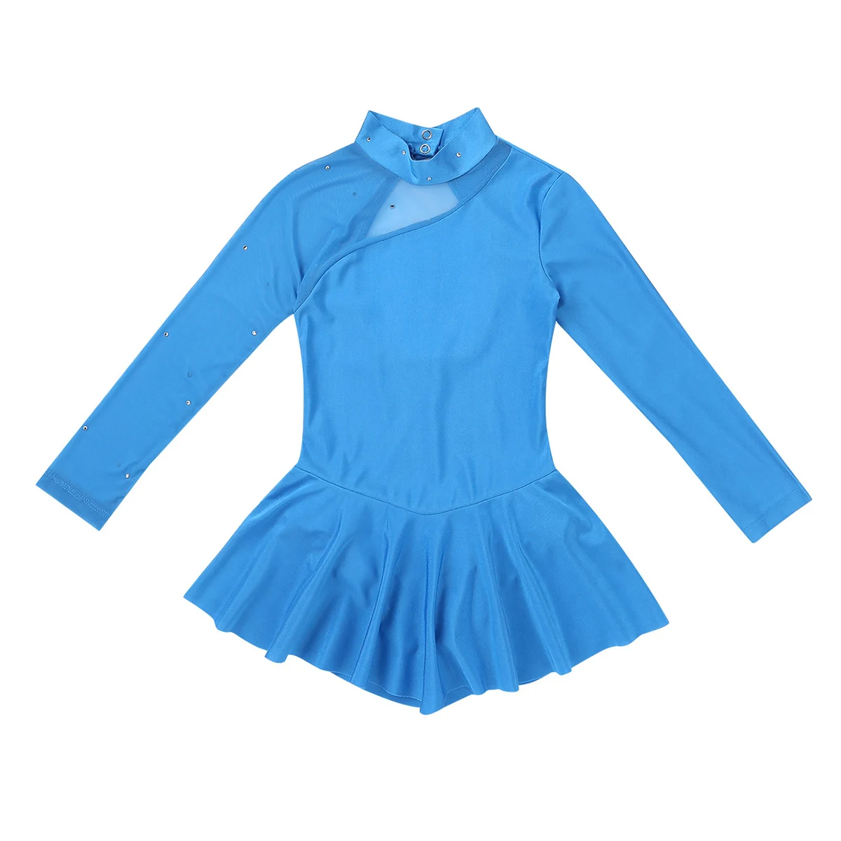 Kids Girls Tulle Splice Cutouts Back Figure Ice Skating Dress Ballet Dance for Stage Performance Competition Costumes | Детская одежда