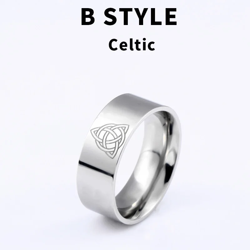 B-Steel colour-8MM Байер 316L Нержавеющая сталь панк модный стиль черный/золотой/синий цвет норвежский викинг кольцо для мужчин Свадебный амулет Odin Винтажные Украшения - Цвет основного камня: B-Steel colour-8MM