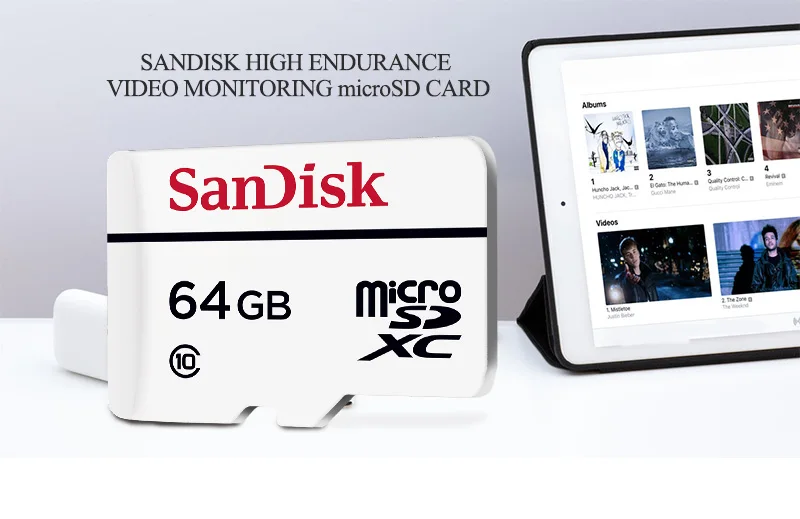 Карта памяти SanDisk 32 Гб 64 гб высокая выносливость видео мониторинг Micro SD карта 128 ГБ 256 ГБ C10 MicroSD TF карта для видео мониторинга