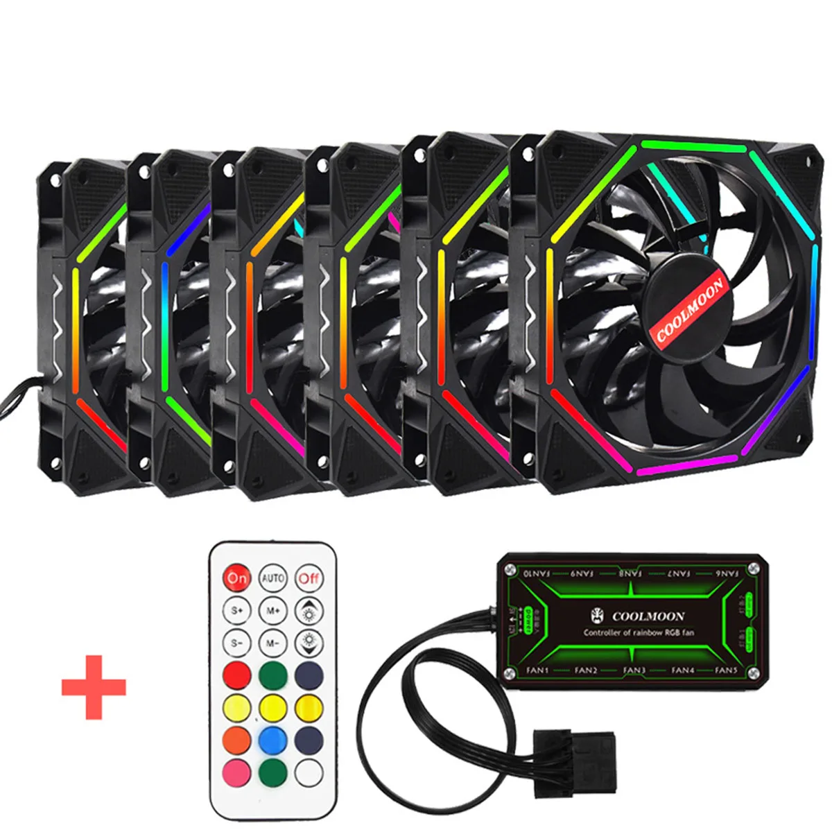 Чехол для компьютера PC охлаждающий вентилятор RGB регулируемый светодиодный 120 мм 6pin тихий ИК пульт дистанционного управления компьютерный кулер охлаждающий вентилятор чехол вентилятор cpu - Цвет лезвия: 6 fans and IR remote